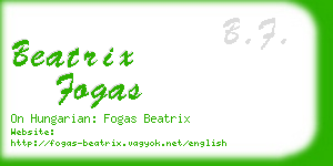 beatrix fogas business card